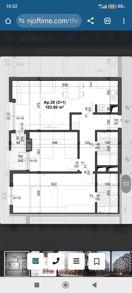 Tirane, shitet apartament 2+1+Ballkon Kati 4, (Ish fusha e aviacionit shitet ap në ndërtim 2+1 , plus garazh sipërfaqja bruto 104 m2, kati i 4. Çmimi 152.000 euro.)