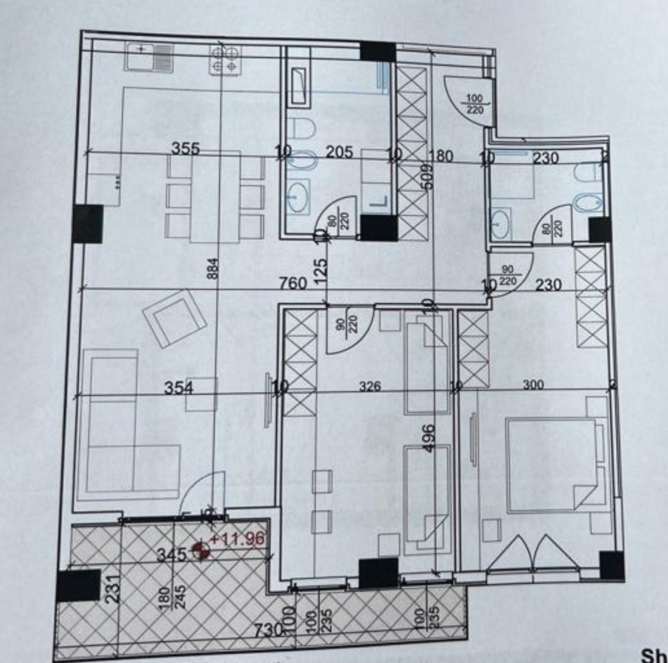 Tirane, shitet apartament 2+1 Kati 7, 131 m² 177.000 € (Laprake)
