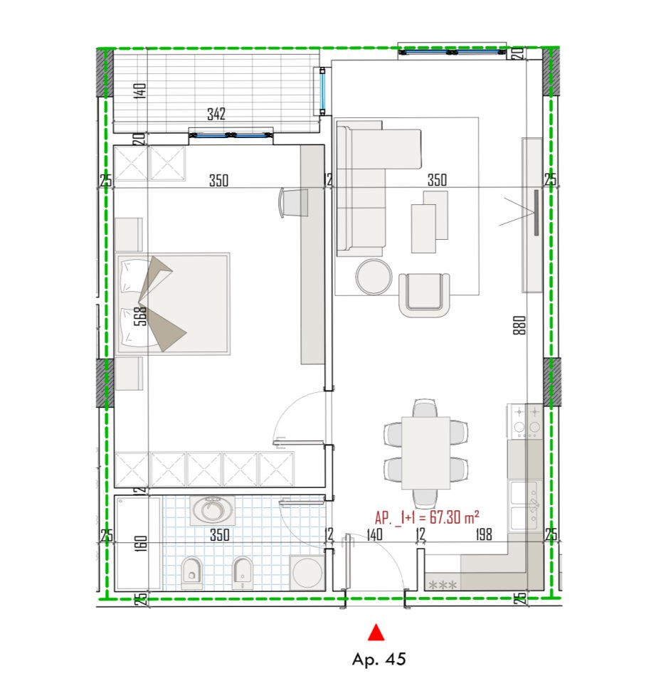 Tirane, shitet apartament 1+1 Kati 5, 78 m² 64.000 € (Paskuqan)