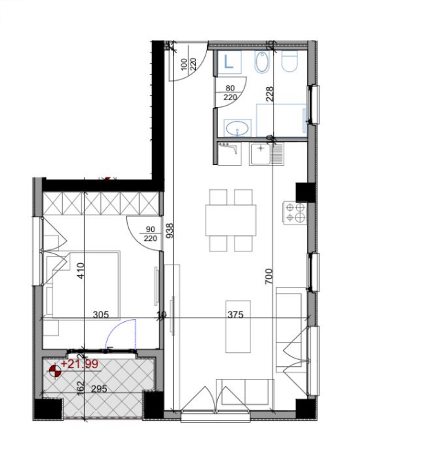 Tirane, shitet apartament 1+1 Kati 6, 73 m² 106.000 € (Poshte zogut te zj)