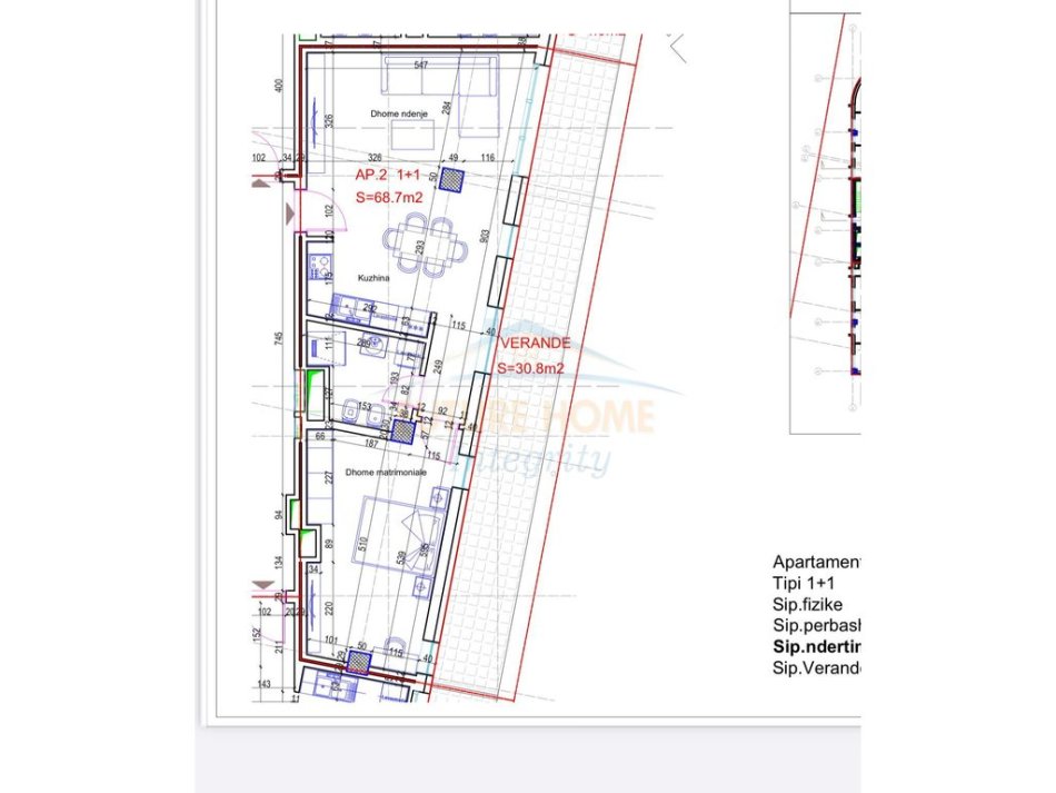 Tirane, shitet apartament 1+1+Ballkon Kati 7, 98 m² 142.000 € (Ali Visha)