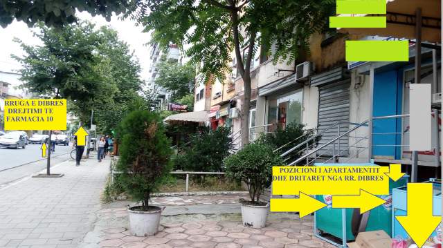 Tirane, Shitet Apartament/në katin  ±1, bodrum, tip  2+1,Sip.64 m², Cmimi 75'000 euro, Rr.'Dibrës", nga Medreseja/Klinika Ortodokse deri te Farmaci Nr.10/ kryqëzimi i QSUT-se Unaza.