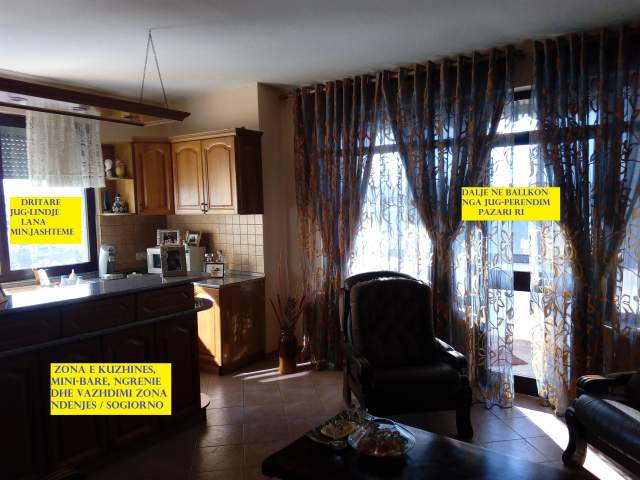 Shitet Apartament 3+1+1+blk+2-tualete, pallat ri, kati 9, Sip.140m²,Cmimi 255'000€, rr.Vllazen Huta / R.Bodinaku, segmenti rr.H.Tahsim - rr.Tefta.T.Koço prane Pazarit Ri e Min.Jashtme