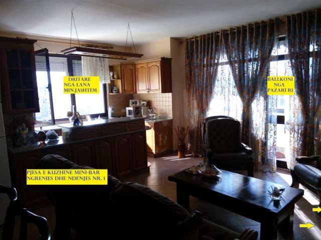 Shitet Apartament 3+1+1+blk+2-tualete, pallat ri, kati 9, Sip.140m²,Cmimi 255'000€, rr.Vllazen Huta / R.Bodinaku, segmenti rr.H.Tahsim - rr.Tefta.T.Koço prane Pazarit Ri e Min.Jashtme
