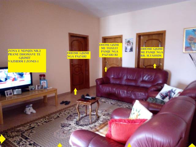 Shitet Apartament 3+1+1+blk+2-tualete, pallat ri, kati 9, Sip.140m²,Cmimi 255'000€, rr.Vllazen Huta / R.Bodinaku, segmenti rr.H.Tahsim - rr.Tefta.T.Koço prane Pazarit Ri e Min.Jashtme