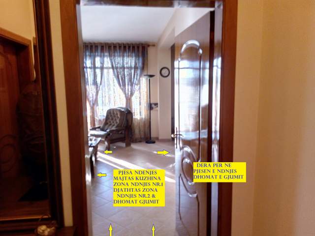 Shitet Apartament 3+1+1+blk+2-tualete, pallat ri, kati 9, Sip.140m²,Cmimi 255'000€, rr.Vllazen Huta / R.Bodinaku, segmenti rr.H.Tahsim - rr.Tefta.T.Koço prane Pazarit Ri e Min.Jashtme