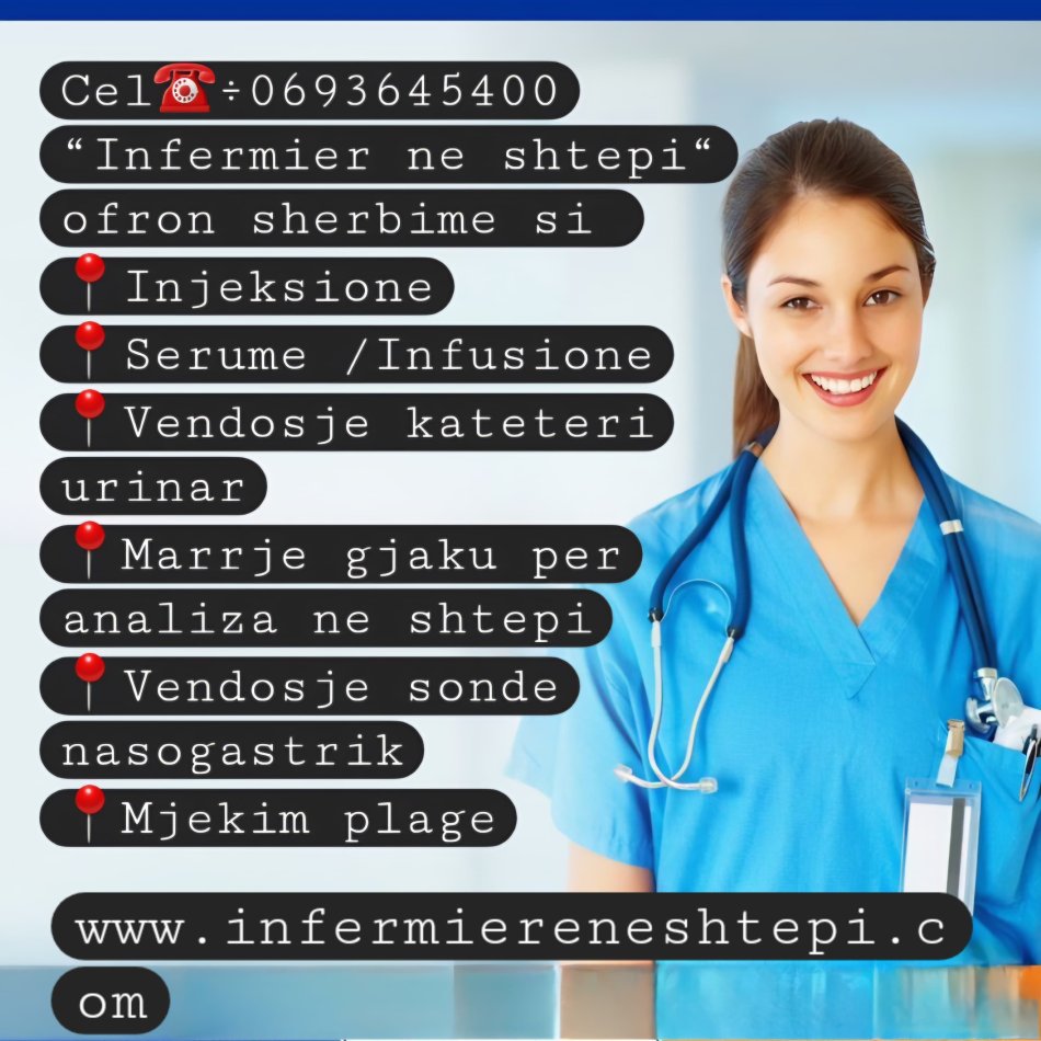 Tirane, ofroj Infermier ne shtepi