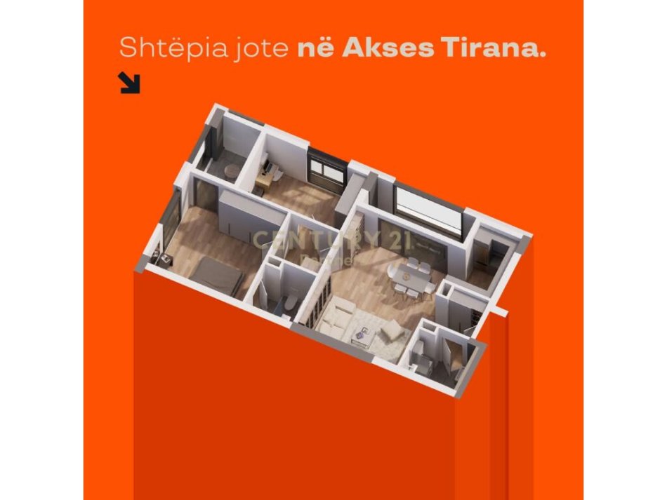 Tirane, jepet me qera apartament 2+1 Kati 2, 118 m² (Kompleksi Akses Tirana)