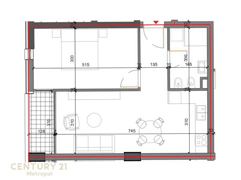 Tirane, shitet apartament 1+1 Kati 7, 66 m² 77.000 € (Shkozë Tiranë)