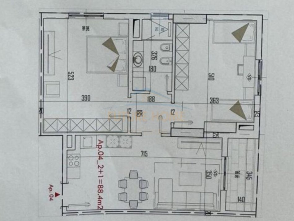 Tirane, shitet apartament 2+1+Ballkon Kati 3, 102 m² 112.000 € (Paskuqan)