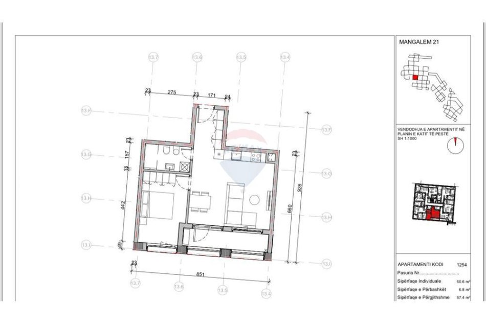 Tirane, shitet apartament Kati 5, 67 m² 86,900 € 