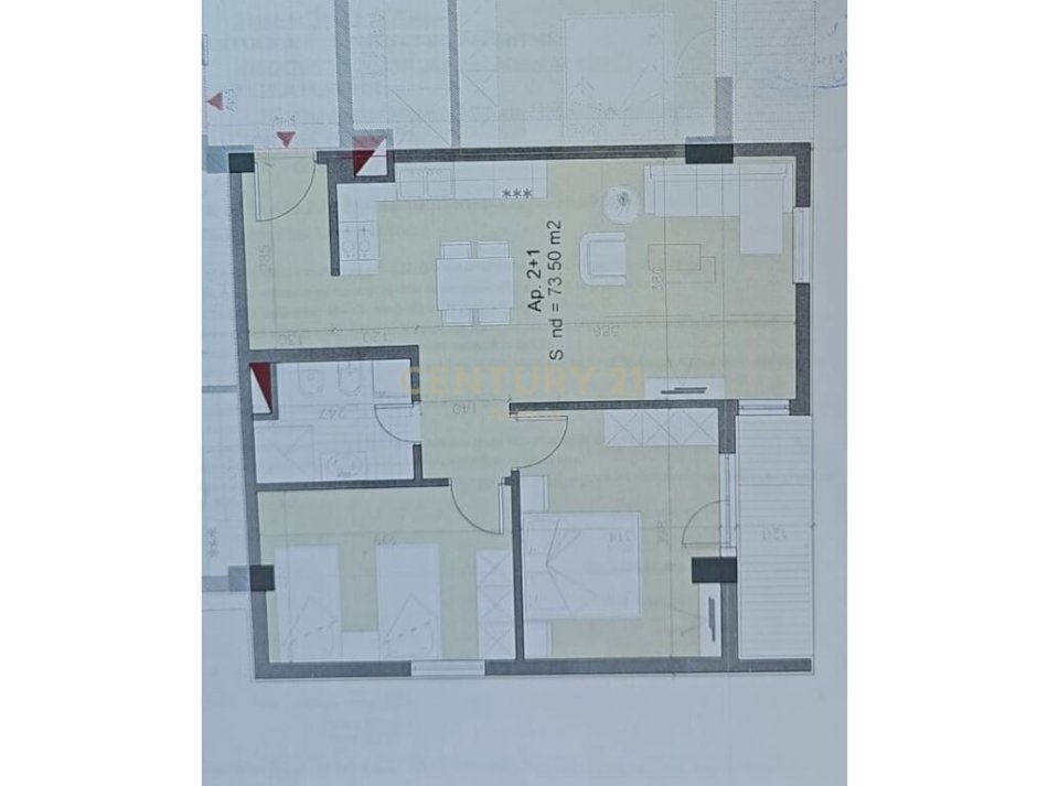 Tirane, shitet apartament 2+1 Kati 3, 84 m² 92.000 € (Qtu)