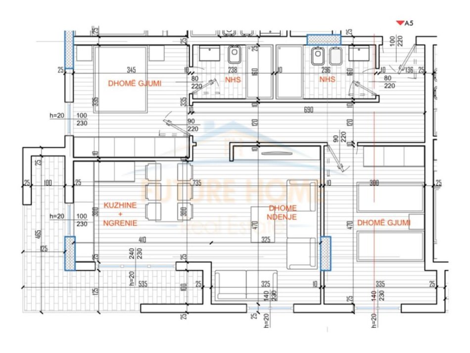 Tirane, shitet apartament 2+1+Ballkon, Kati 4, 110 m2 170000 € (Ish parku)