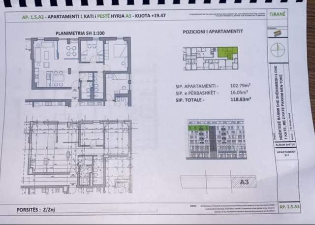 Tirane, ofert apartament Kati 4, 118 m² 80.500 Euro (Ish Uzina Dinamo)