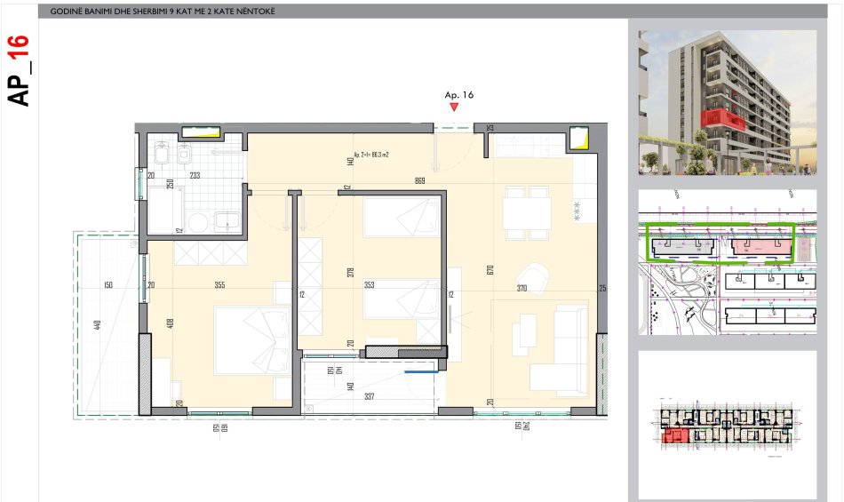 Tirane, shitet apartament 2+1+Ballkon Kati 3, sipërfaqe 99 m² dhe çmim 127.400 € (KOMPLEKSI RESIDENCIAL UNIVERS CITY)