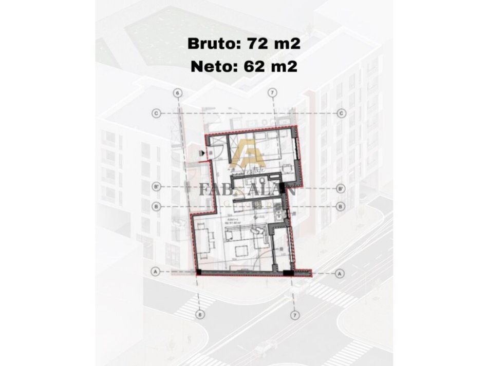 Tirane, shitet apartament 1+1 Kati 5, 72 m² 104.400 € (RRUGA SIRI KODRA)