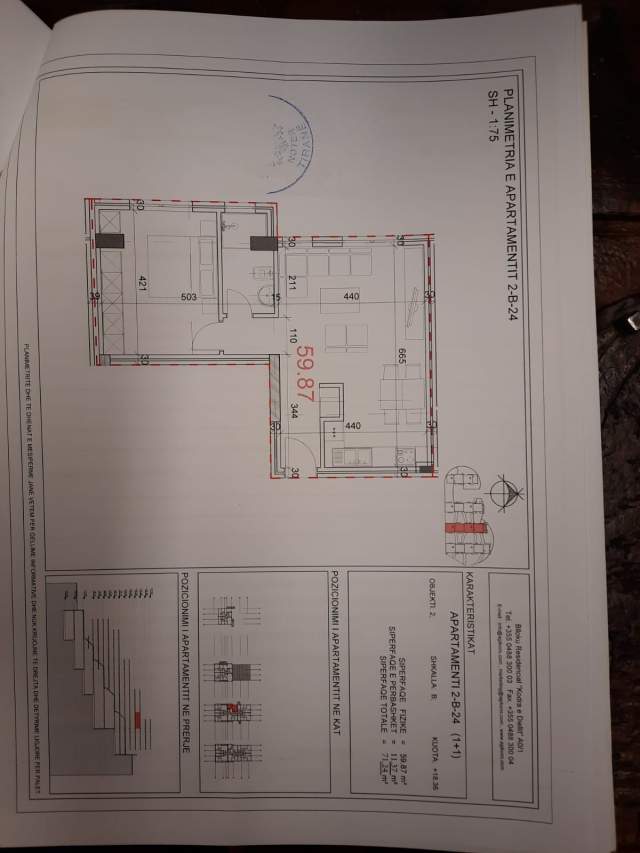 Tirane, shes apartament 1+1+BLK Kati 4, 71 m² 84.000 Euro (Rezidenca Kodra e Diellit)