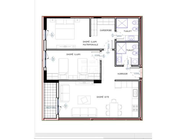 Tirane, shes apartament 2+1+BLK 103 m² 113.500 Euro (Rruga 5 Maji)