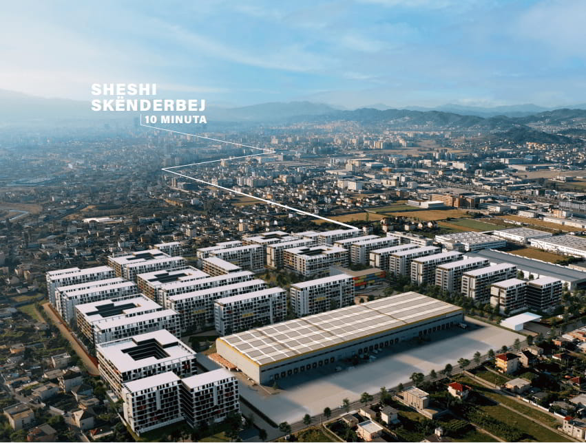Apartament Ideal 1+1+Ballkon - Rezidenca Univers City - Pranë QTU - TIRANË  ( 60.700€ ) me planimetri Perfekte  |  JUG, Plot Dritë.