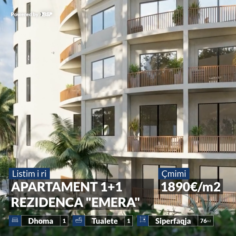 REZERVO PRONEN VETEM ME 500€! APARTAMENT 1+1 NE REZIDENCEN "EMERA"