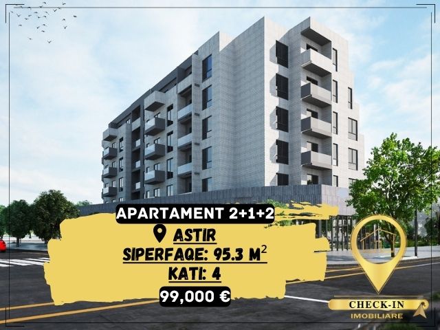 Tirane, shitet apartament 2+1+BLK Kati 4, 95 m² 99.000 Euro (Astir)