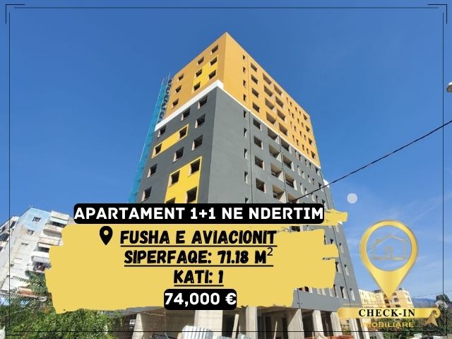Tirane, shitet apartament 1+1+BLK Kati 1, 71 m² 74.000 Euro (Fusha e Aviacionit)