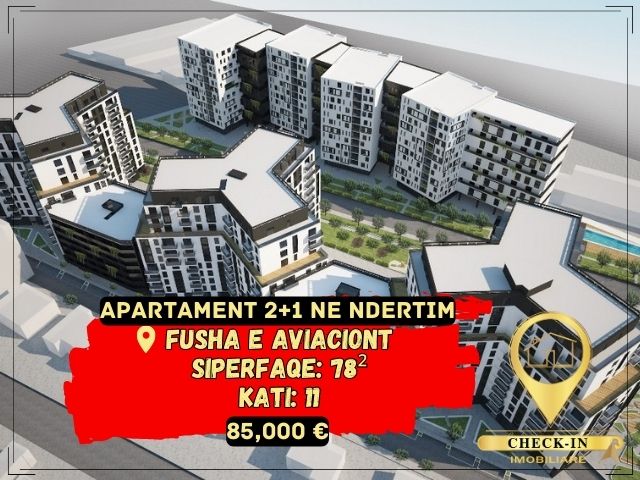 Tirane, shitet apartament 2+1+A+BLK Kati 11, 78 m² 85.000 Euro (Fusha e Aviacionit)