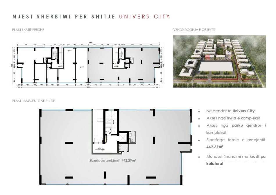 Tirane, shitet ambjent biznesi Kati 0, siperfaqe102 m² çmimi 3000 euro/m2(KOMPLEKSI RESIDENCIAL UNIVERS CITY)