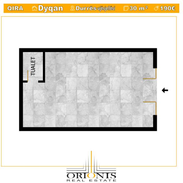 Durres, jepet me qera dyqan Kati 0, 190 Euro