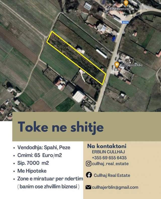 Tirane, shes toke 7.000 m² 65 Euro/m2 (peze)