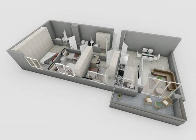 Tirane, shes apartament 1+1+A+BLK Kati 3, 70 m² 1.200 Euro/m2 (Laprake,Ish Dogana)