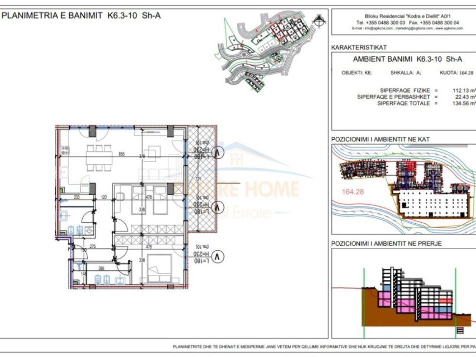 Tirane, shitet apartament 3+1 Kati 3, 135 m² 224.040 € (Kodra e Diellit 2, Tirane AREA45298)