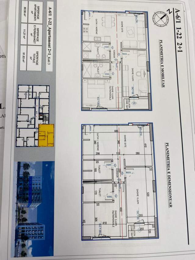 Shqiperi, shitet apartament 2+1+BLK Kati 4, 92 m² 107.000 Euro (Rruga Xhanfize Keko)