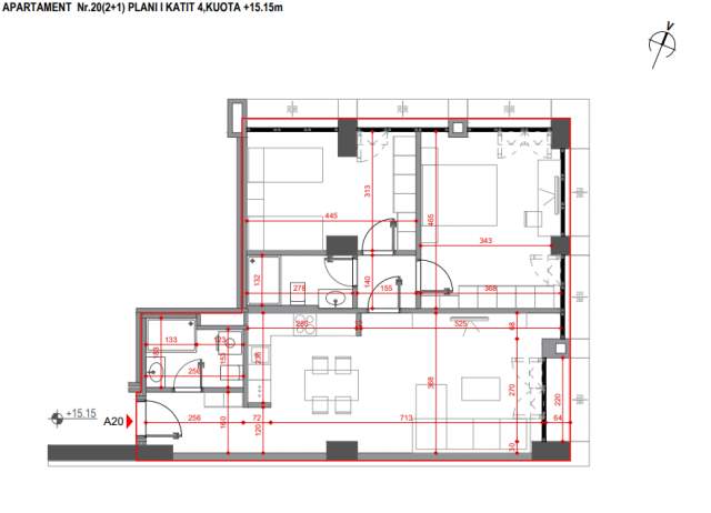 Tirane, shitet apartament 2+1 Kati 4, 104 m² 145.000 Euro (Rruga Riza Cerova)
