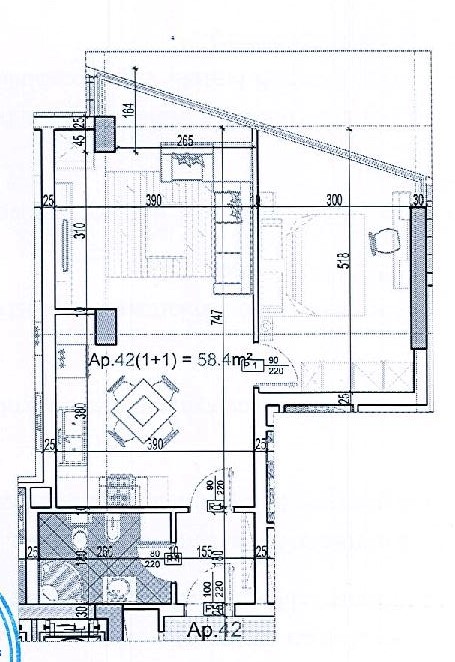 Tirane, shitet apartament 1+1+BLK Kati 7, 65 m² 73.100 Euro (Yzberisht)