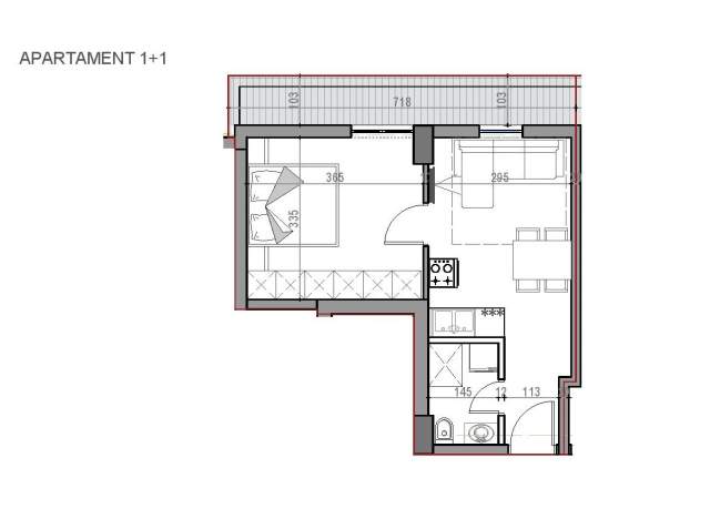Tirane, shitet apartament 1+1+BLK Kati 8, 52 m² 42.640 Euro (QTU)