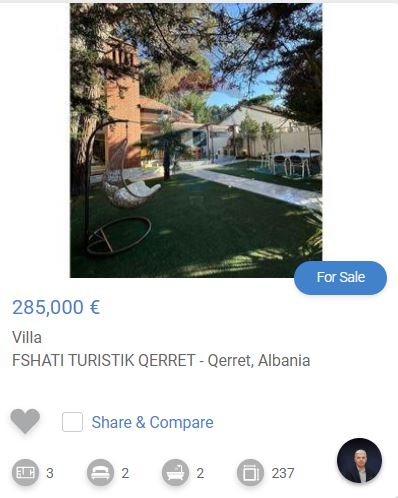 Qerret, shitet Vile 2 Katshe Kati 0, 237 m² 285.000 € (FSHATI TURISTIK QERRET)