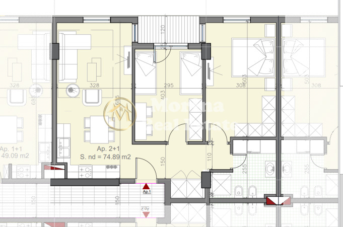 Tirane, jepet me qera apartament 2+1 Kati 2, 85 m² 290 € (Univers City)