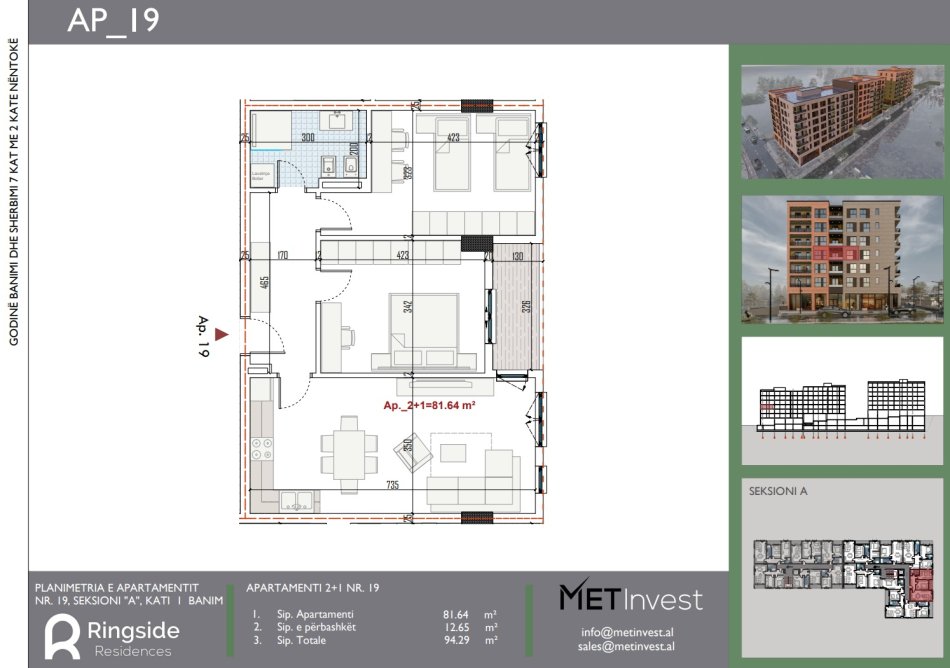 Tirane, shitet apartament 2+1+Ballkon Kati 3, 94 m² 99.000 € (Rruga Lidhja e Prizrenit)
