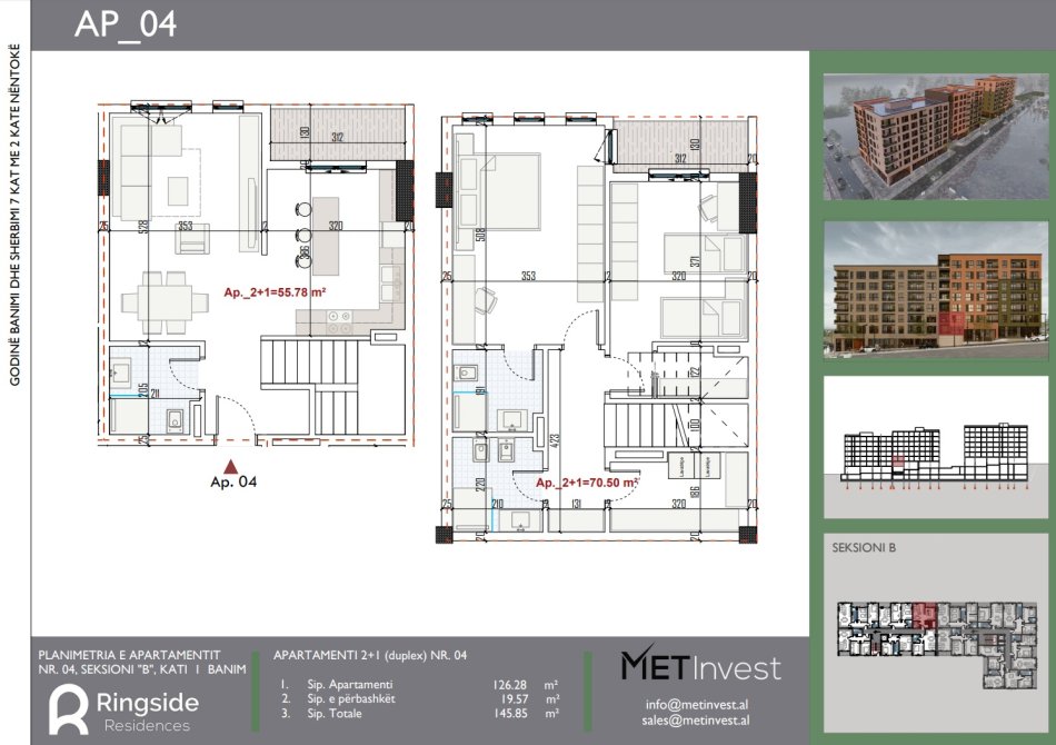 Tirane, shitet apartament duplex Dublex Kati 1, 146 m² 145.850 € (Rruga Lidhja e Prizrenit)