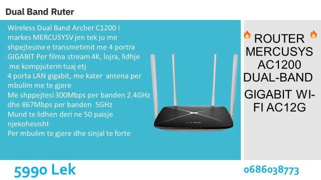 Tirane, shiten Ruter Dual Band 4500 Leke Oferte deri me 30 Shtatore