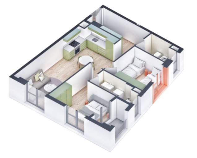 Tirane, shitet apartament 2+1 Kati 6, 92 m² 93.000 Euro (Pasho Hysa)