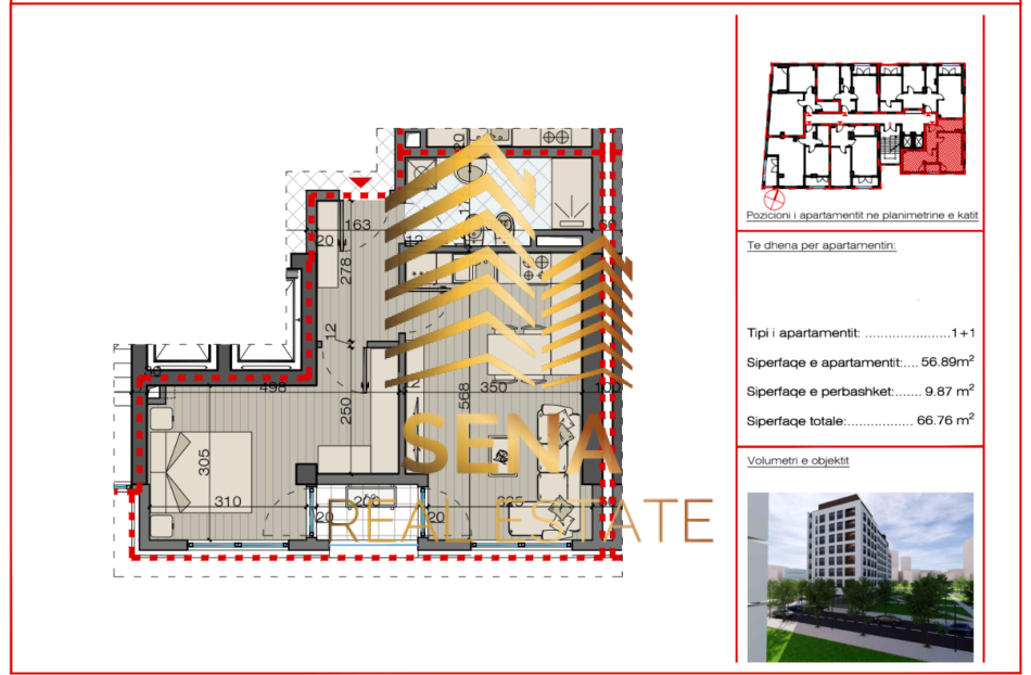 Tirane, shitet apartament 1+1+Ballkon Kati 7, 67 m² 118.450 € (bulevardi i ri)