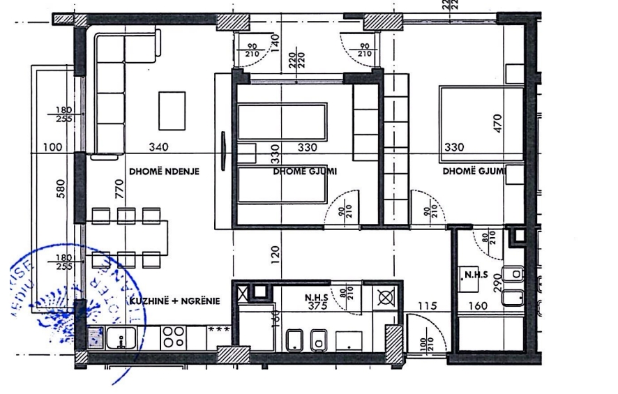 Tirane, shitet 2+1+Aneks+Ballkon Kati 9, 107 m² 139.500 € (Fusha Aviacionit)