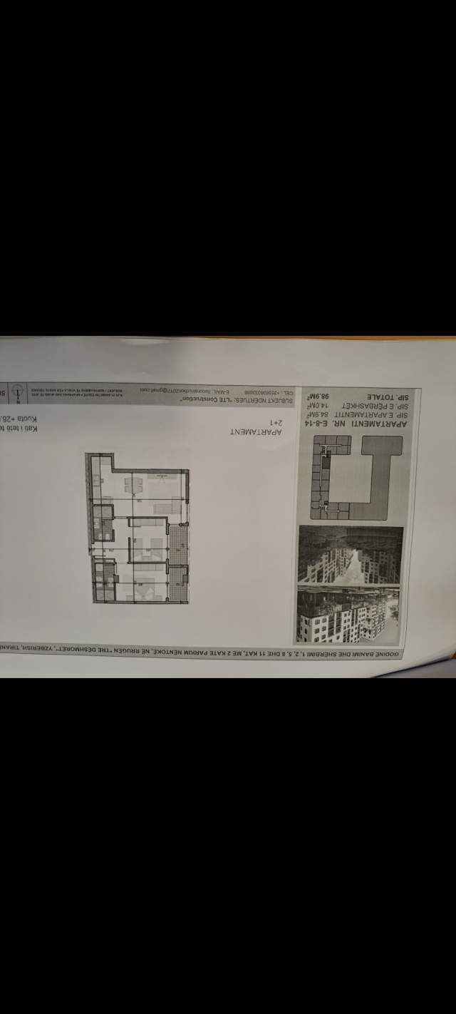 Tirane, shitet apartament 2+1+BLK Kati 9, 109 m² 98.000 Euro (Bulevardi Migjeni)