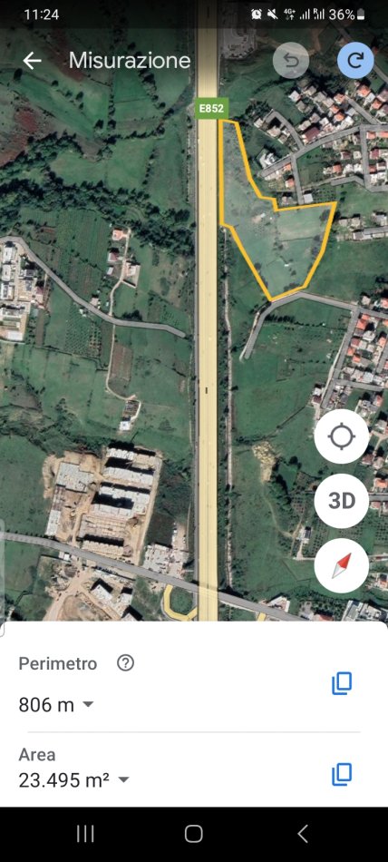 Tirane, SHITEN SIPERFAQE TOKE BUZE UNAZES PRAN TEG.VARJOJNE NGA 5500m2 DERI NE 18000m2, 250 Euro/m² (500m AFER MBIKALIMIT  MJULL BATHORE