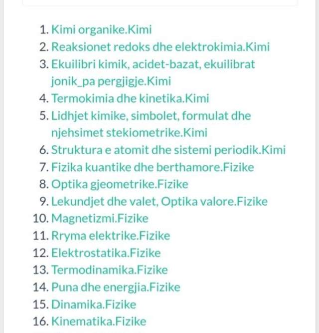 Tirane, ofrojme kurse fizike Kurs fizike