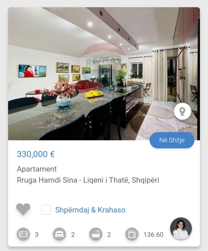 Tirane, shitet 2+1 Kati 3, 330.000 € (Liqeni Thate)
