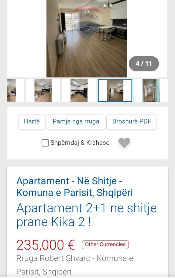Tirane, shitet apartament 2+1 Kati 7, 97 m² 235.000 € (Kika 2)