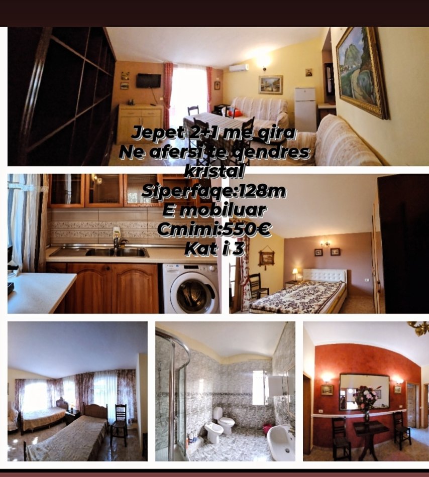 Shqiperi, jepet me qera apartament 2+1 , 128 m² 550 € (Komuna Parisit)